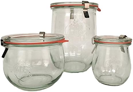 Weck Tulip Jar Combo Pack with lids rings and clamps