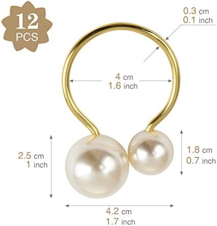 12-Piece Set of Elegant Gold Napkin Rings