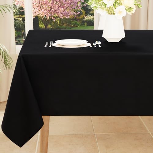 Smiry Waterproof Anti-Scratch Rectangle TableclothReusable 60x84Black