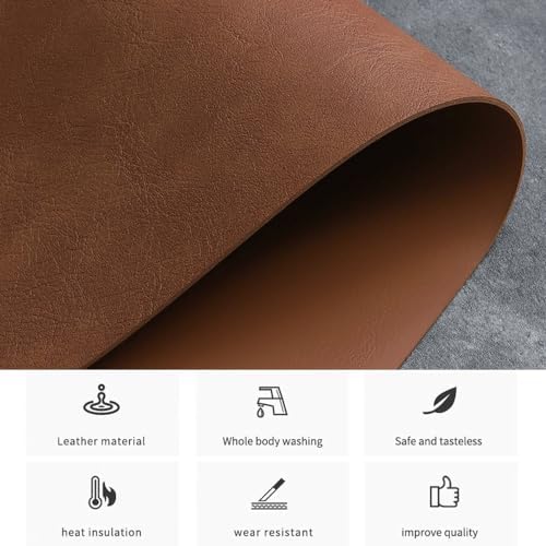 Leather-Based Heat-Resistant Table Mats for Kitchen Coffee Dining