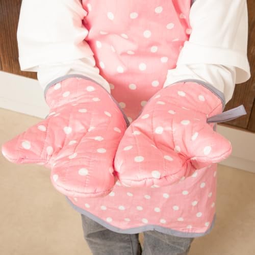 NEOVIVA Kids Apron and Oven Mitts Set for Play Kitchen