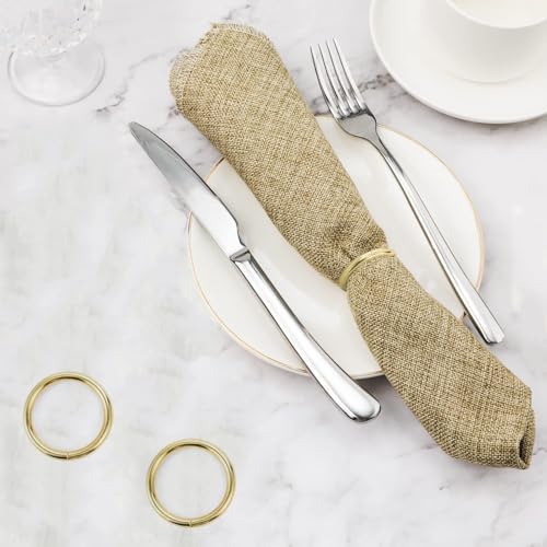 Stainless Steel Gold Napkin Rings 10-Piece Set for Dining Events
