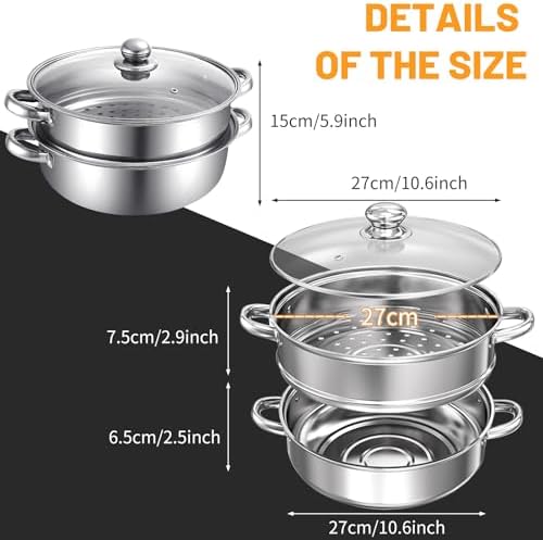 Stainless Steel 2-Tier Steamer Pot