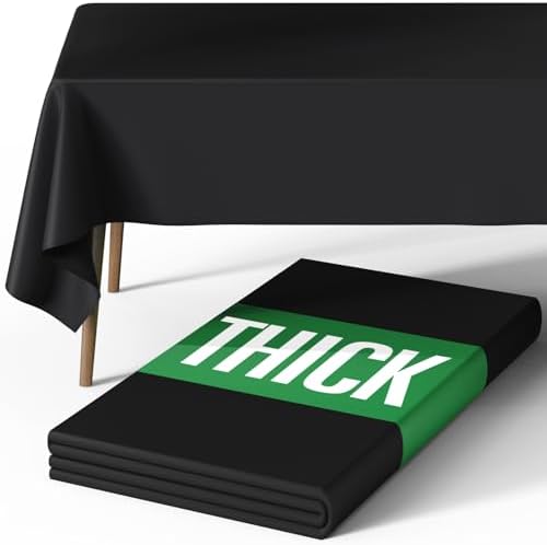 Pureegg Tablecloth - 60x84 inch Black Washable Soft Durable