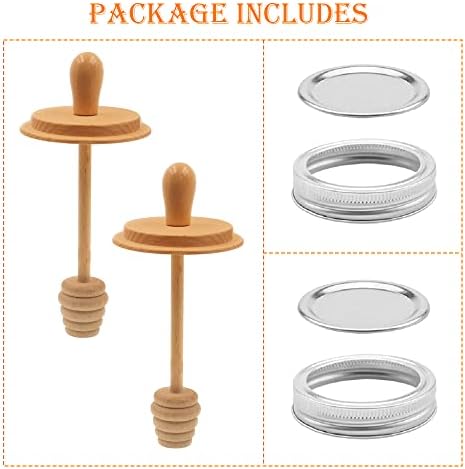 Honey Dipper Wooden Mason Jar 2PCS Set