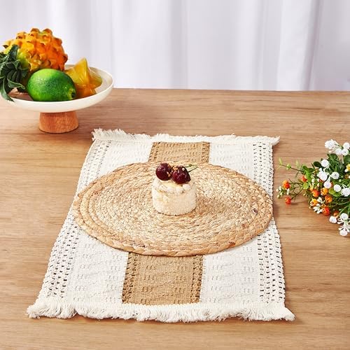 Denique Boho Placemats Set with Table Runner 13PCS Set