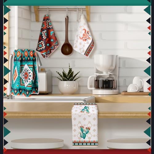 Boyiee Set of 6 Boho Aztec Kitchen Towels