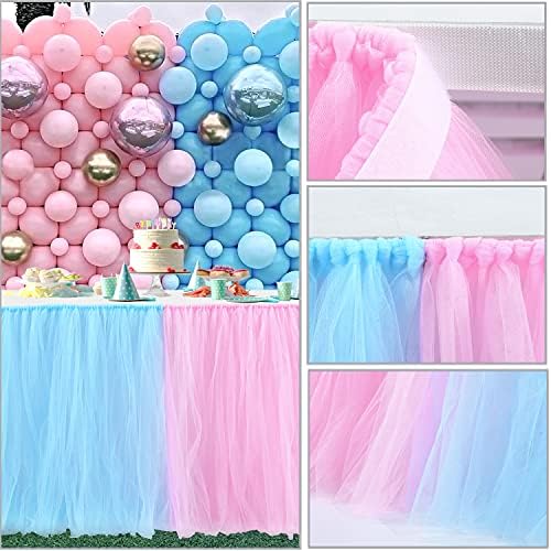 Gogoparty 9FT Tutu Table Skirt for Baby Showers and Party