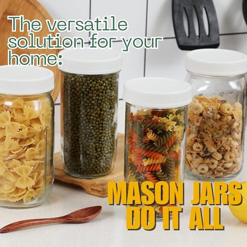 Wide Mouth Mason Jars 32 oz x2 - Preserve Your Best
