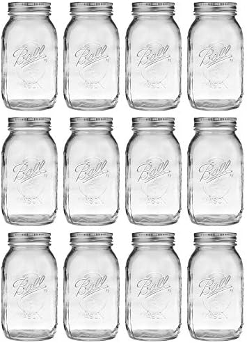 12 Piece Canning Jars with Clear Glass Safe for Home Cooking
