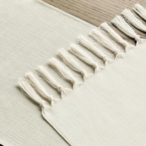 Versatile Table Runner - Beige Tassel Boho Linen Blend