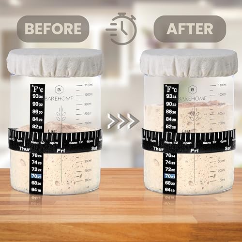 BareHome Sourdough Starter Jar Kit Proven Pro