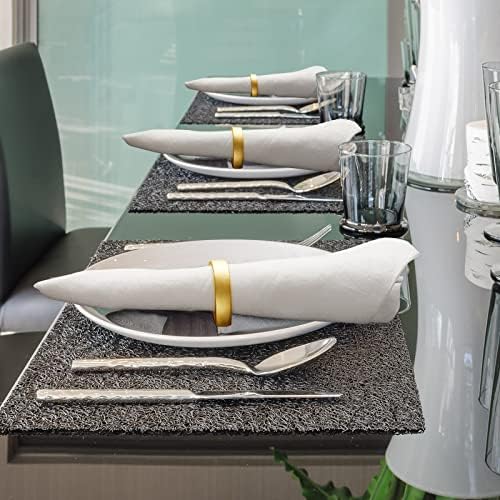 CHENGU 40 Pcs Matte Gold Semicircle Napkin Rings