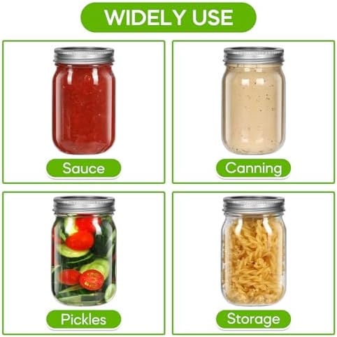 8 x 12 oz Glass Mason Jars