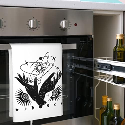 6-Piece Skull Kitchen Towels Halloween Accessories Turquoise Navy and BlueGold