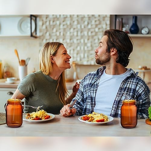 Norme 8-Piece Amber Mason Jars