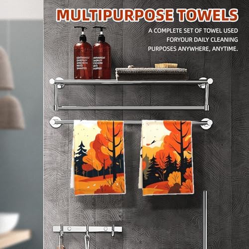 Oeught Autumn Pattern Tea Towels Set of 4 16x24