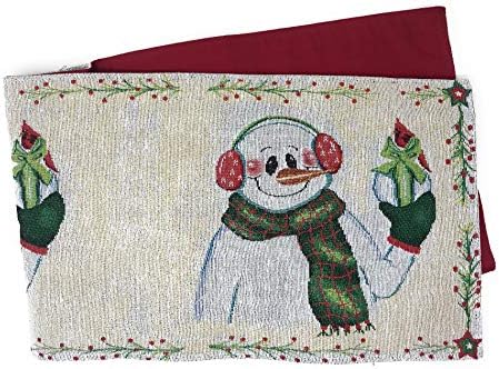 Elegant Winter Table Runner - Festive Snowman Design