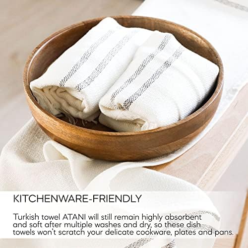 ATANI Turkish Kitchen Towels 3 Set Pure Turkish Cotton Quick-Dry Dish Towels