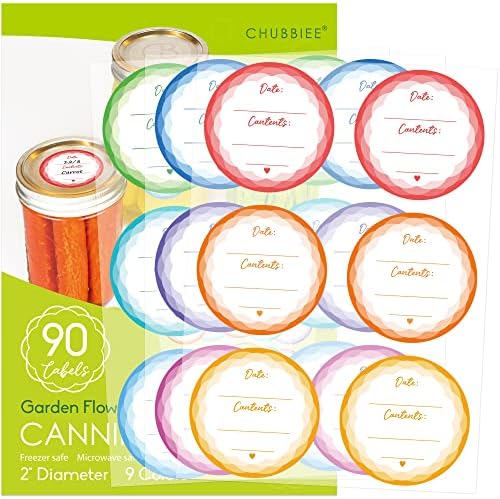 CHUBBIEE Removable Mason Jar Labels Set of 90