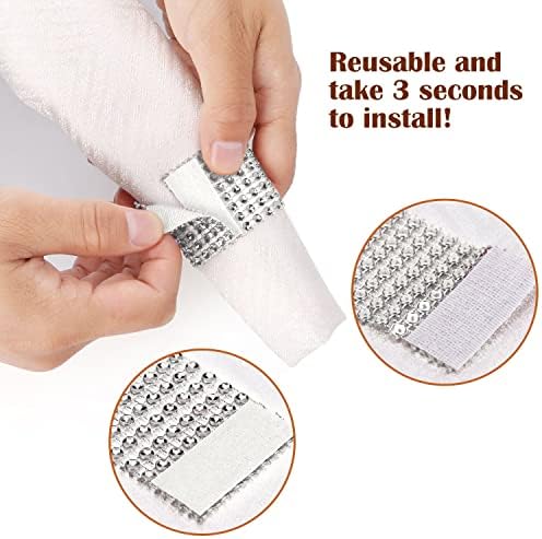 Elegant 150-Piece Silver Napkin Rings with Bling