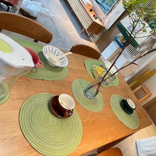 WAZAIGUR Red A Placemats Set of 6 14-inch Diameter Heat-Resistant