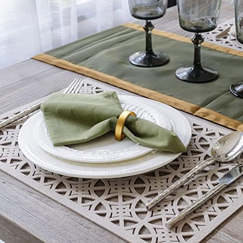 CHENGU 40 Pcs Matte Gold Semicircle Napkin Rings