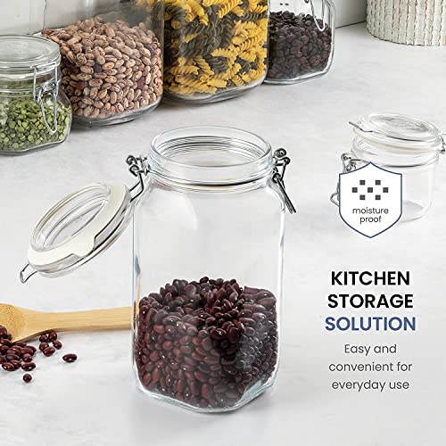 Bormioli Rocco Fido Clear Glass Jar 15L Stainless Steel 100 Recyclable