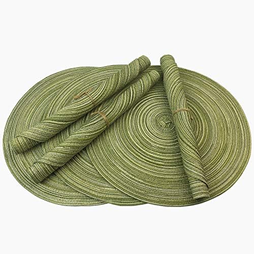 WAZAIGUR Red A Placemats Set of 6 14-inch Diameter Heat-Resistant