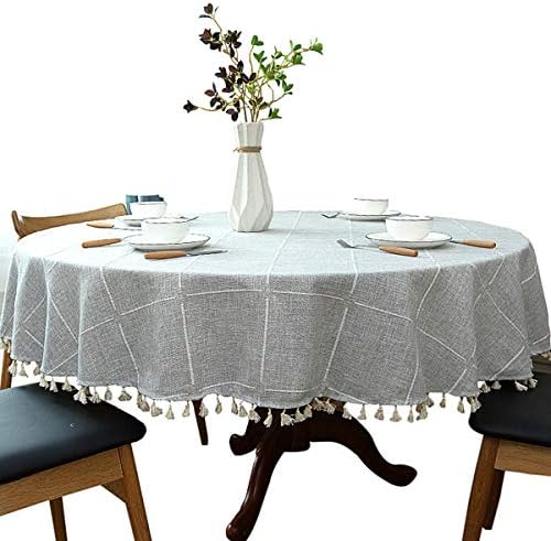 Dimatic 63 Plaid Tassel Tablecloth