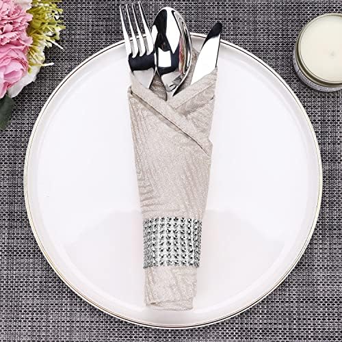 Elegant 150-Piece Silver Napkin Rings with Bling