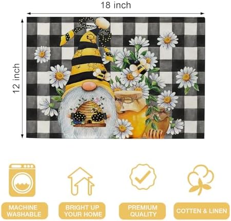 Seliem Spring Bee Gnome Placemats Set of 4