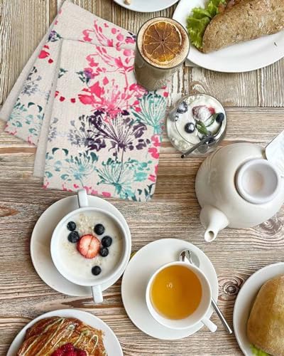 Multicolor Waffle Weave Dish Towel Set 2 Pieces