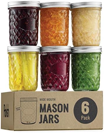 Paksh Novelty 16 oz Mason Jars 6-Pack with Lids and Seals