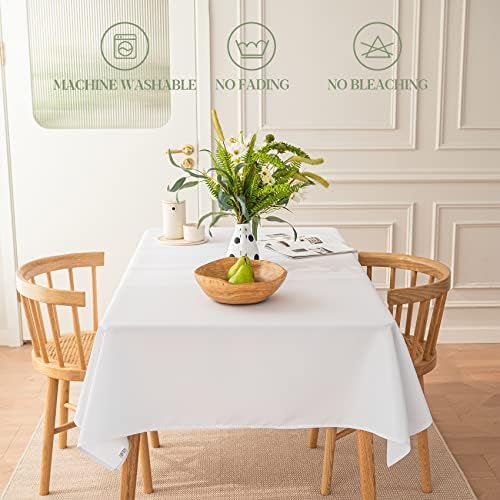 Sturdy White Tablecloth for 6-Foot Tables