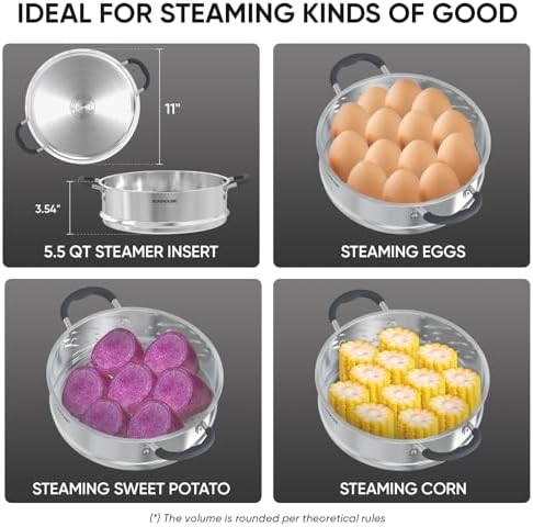 Sunhouse 55 Quarts Steamer Pot - Effortless Cooking for Healthy Meals