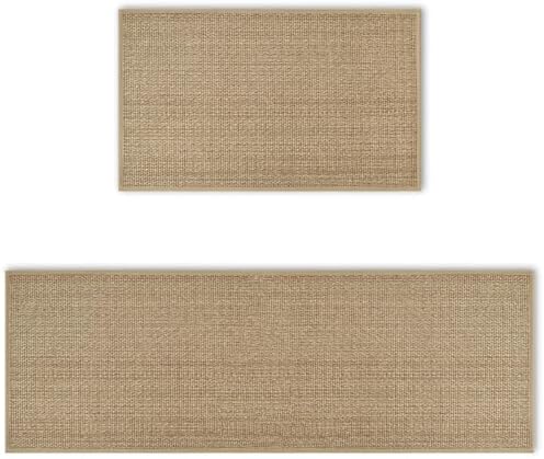 Artoid Mode Washable Non-Slip Kitchen Rugs Set of 2