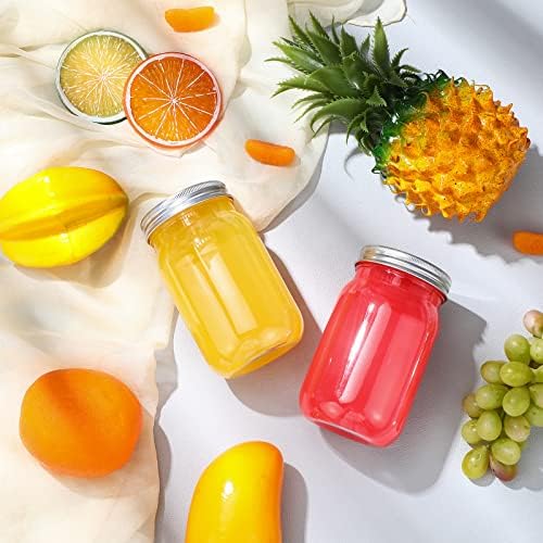 Gerrii 24-Piece 16 oz Clear Plastic Mason Jars