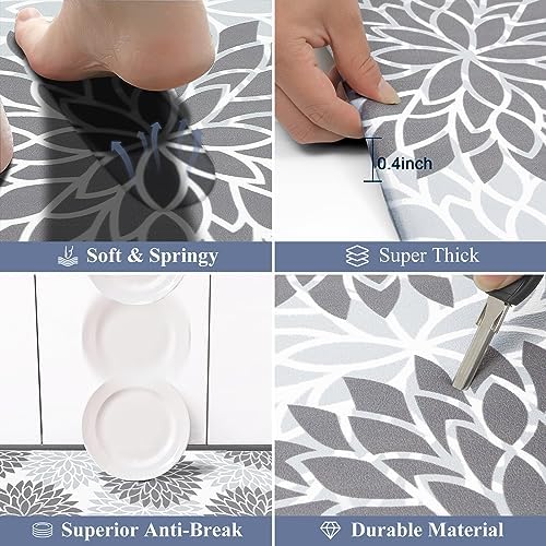 HEBE Anti Fatigue Kitchen Rug Sets 2 Piece