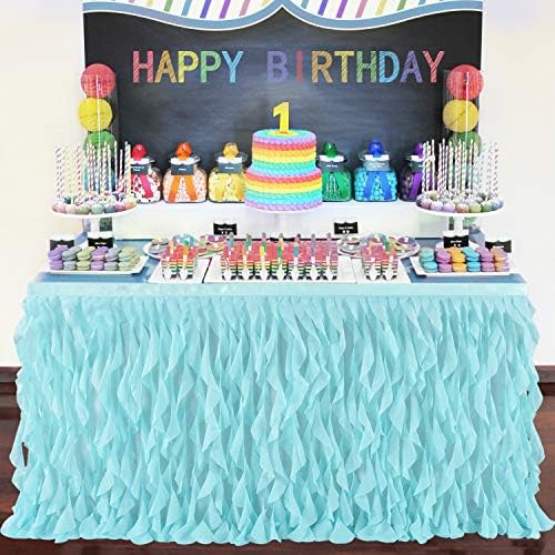Leegleri 14FT Tutu Table Skirt 14 Foot Tablecloth Mermaid Design