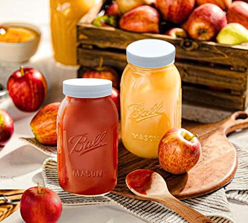Pack of 2 32 oz Zestier Mason Jars with White lids
