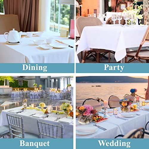 VidaFete 2-Piece 90x132 White Tablecloth Set