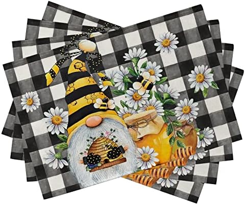 Seliem Spring Bee Gnome Placemats Set of 4