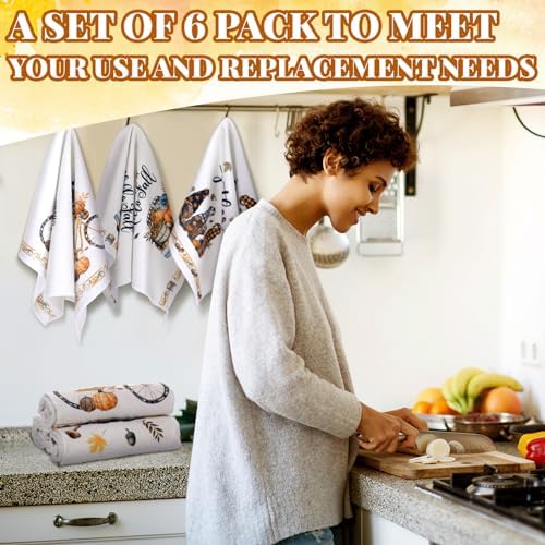Ganeen 6pcs Happy Fall Kitchen Towels Set