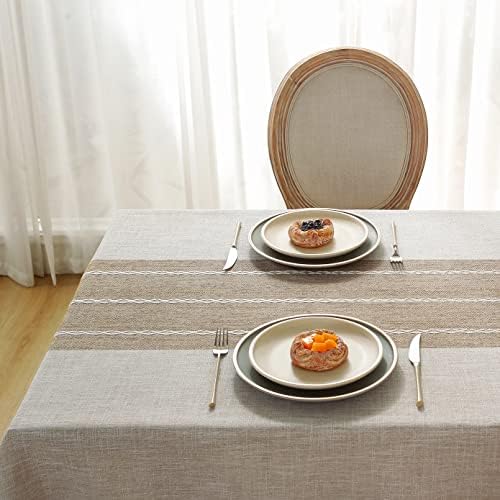 Laolitou Rustic Tablecloth Cotton Linen Waterproof Cloth for Home Kitchen 55x102