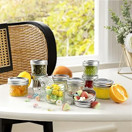 Asika Mini Glass Jars Canning Jars 4 oz With Lids