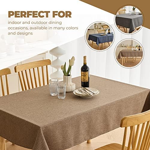 60x84 Inch Waterproof Restaurant Tablecloth Stain Repelling