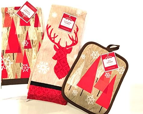 Holiday Time Reindeer Kitchen Towel Set - Perfect for Holidays