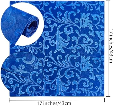 16 x Royal Blue Satin Napkins for Dining