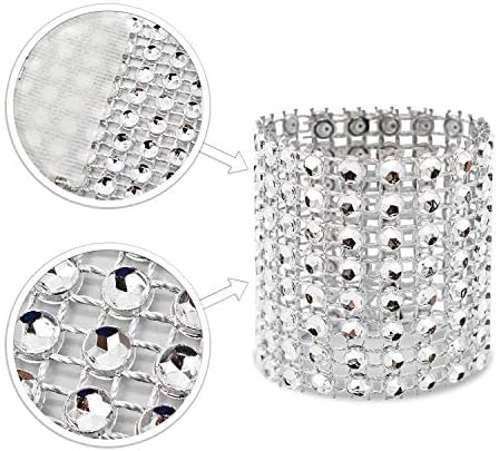 Elegant Rhinestone Napkin Rings 120 Pack Silver Perfect for Weddings Parties
